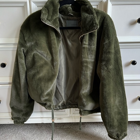Carmar Jackets & Blazers - Carmar Fuzzy Fur Bomber Jacket Olive Green